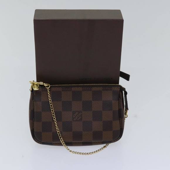 LOUIS VUITTON Damier Ebene Mini Pochette Accessoires Pouch N58009 LV Auth ac3267 - Picture 12 of 16